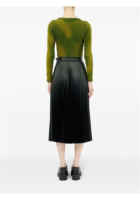 pleated midi skirt woman black in viscose MM6 MAISON MARGIELA | S52MA0195 S53057900